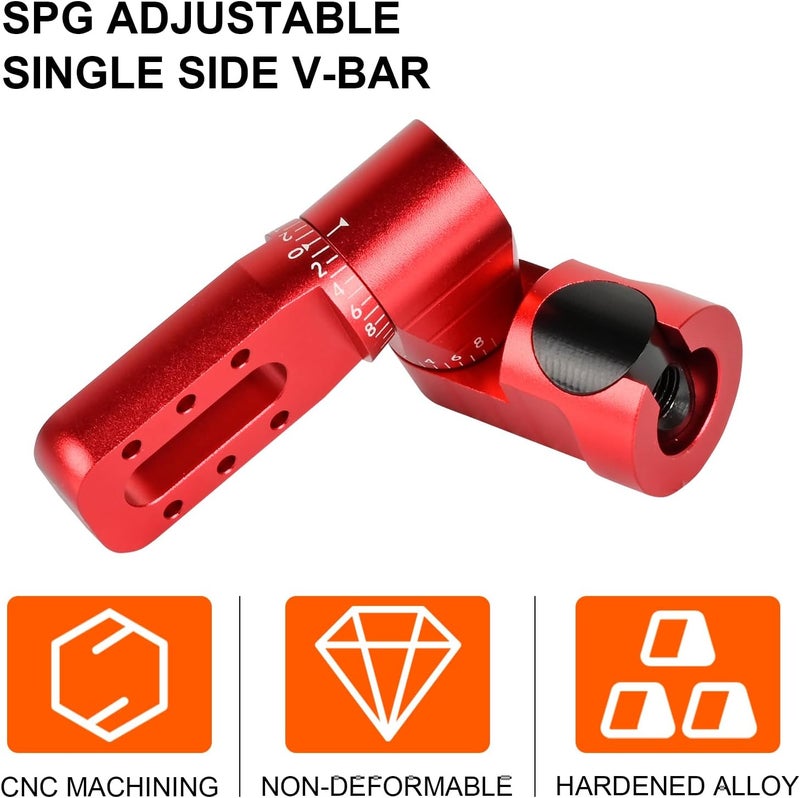 SP.G Archery Single Side V-Bar Mount - Adjustable Bow Stabilizer Quick Disconnect Aluminum Alloy Back Bar Stabilizer Mount Rod Bow Stabilizer Sidebar Mount for Compound Recurve Bow - Image 4